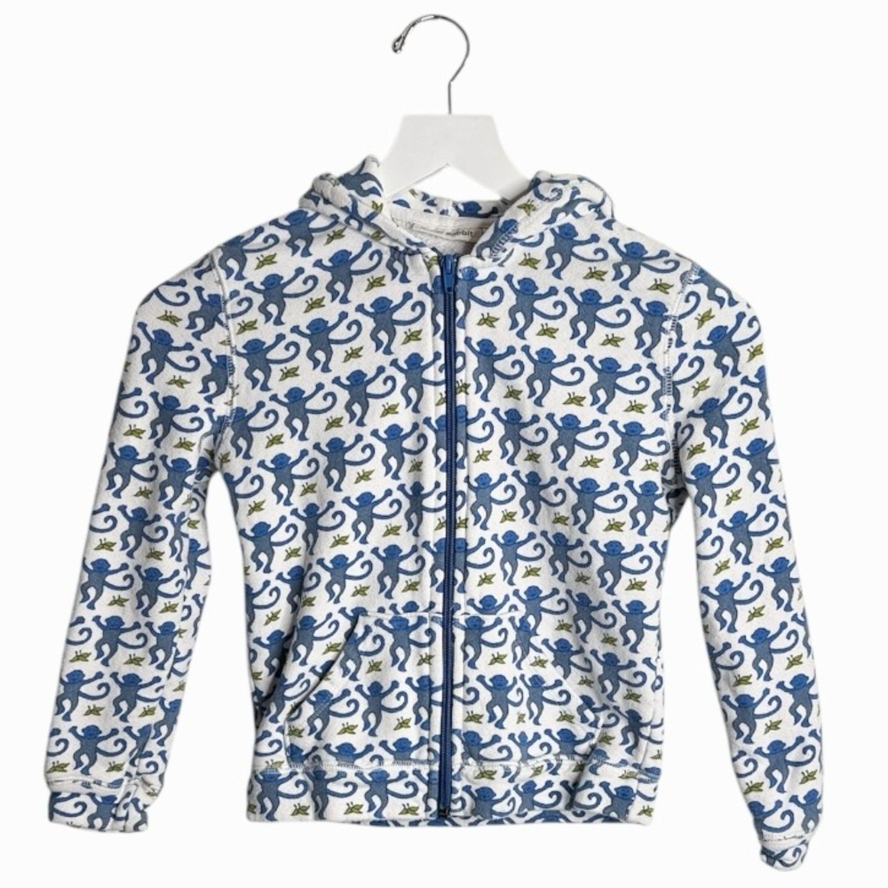 Roller Rabbit Kids Monkey Harley Zip-up Hoodie W2041 Size 10